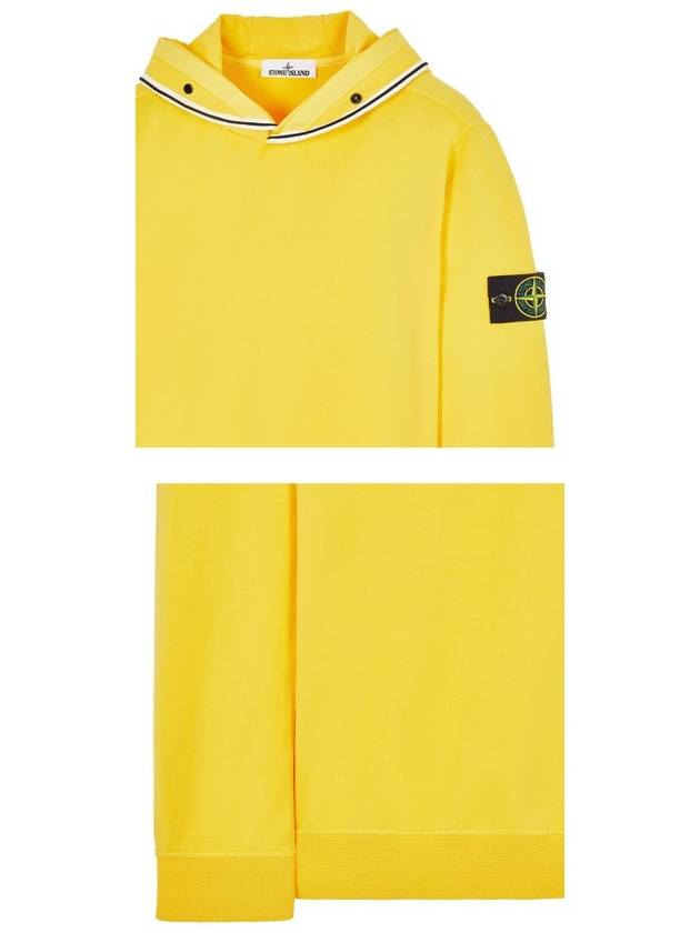 Garment Dyed Cotton Stretch Fleece Hoodie Yellow - STONE ISLAND - BALAAN 6