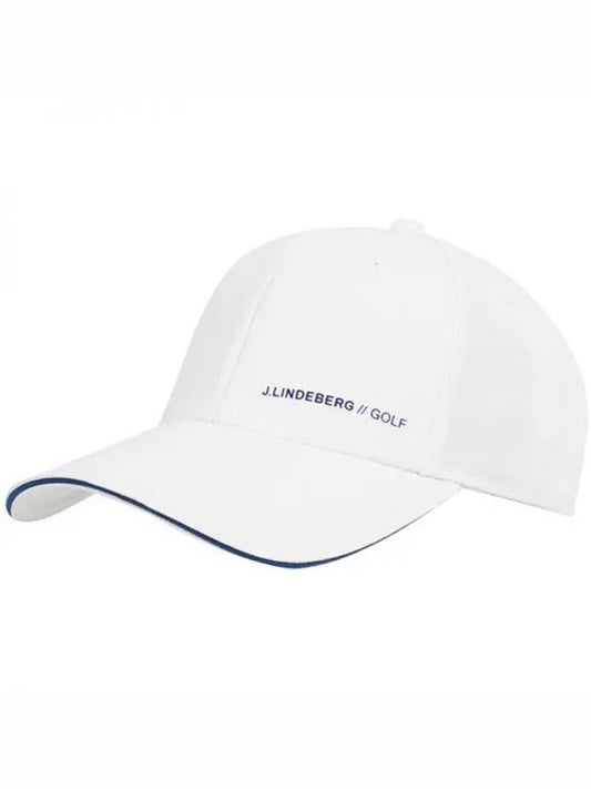 Men's Sunny Logo Print Polyester Twill Ball Cap White - J.LINDEBERG - BALAAN 2