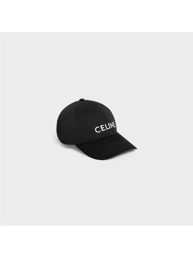 Embroidered Logo Cotton Ball Cap Black - CELINE - BALAAN 7