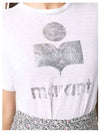 Zewel Logo Print Linen Short Sleeve T-Shirt White - ISABEL MARANT - BALAAN 4