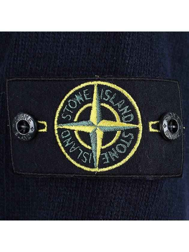 Wappen Patch Button Knit Top Navy - STONE ISLAND - BALAAN 7