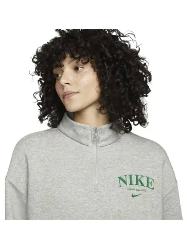 Essential Fleece Anorak Sweatshirt Grey - NIKE - BALAAN 4