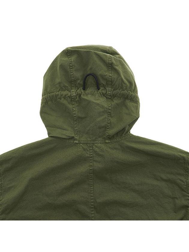 Wappen Patch Old Treatment Hooded Zip Up Olive Green - STONE ISLAND - BALAAN 9