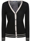 SEMELE Vneck wool cardigan black 2393460139 012 - MAX MARA - BALAAN 2