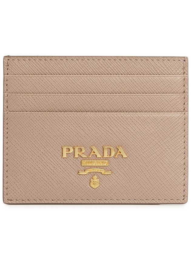 Metal Logo Saffiano Card Wallet Powder Pink - PRADA - BALAAN 2