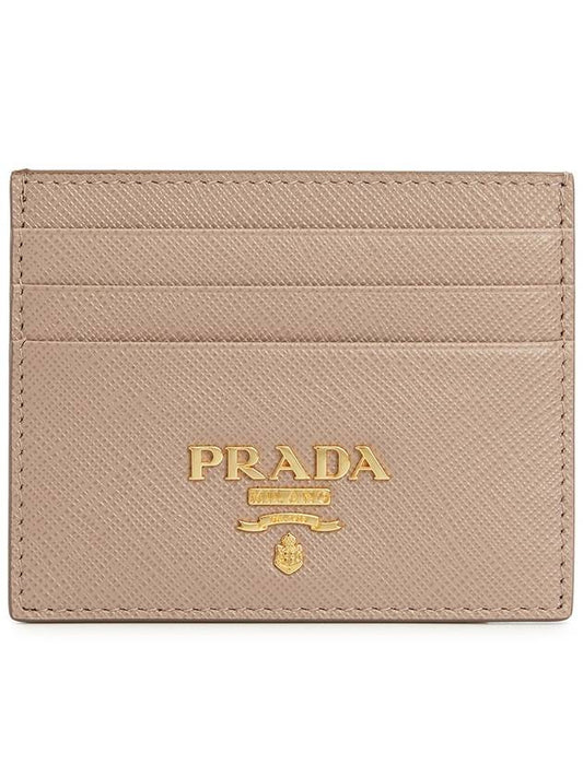 Metal Logo Saffiano Card Wallet Powder Pink - PRADA - BALAAN 2