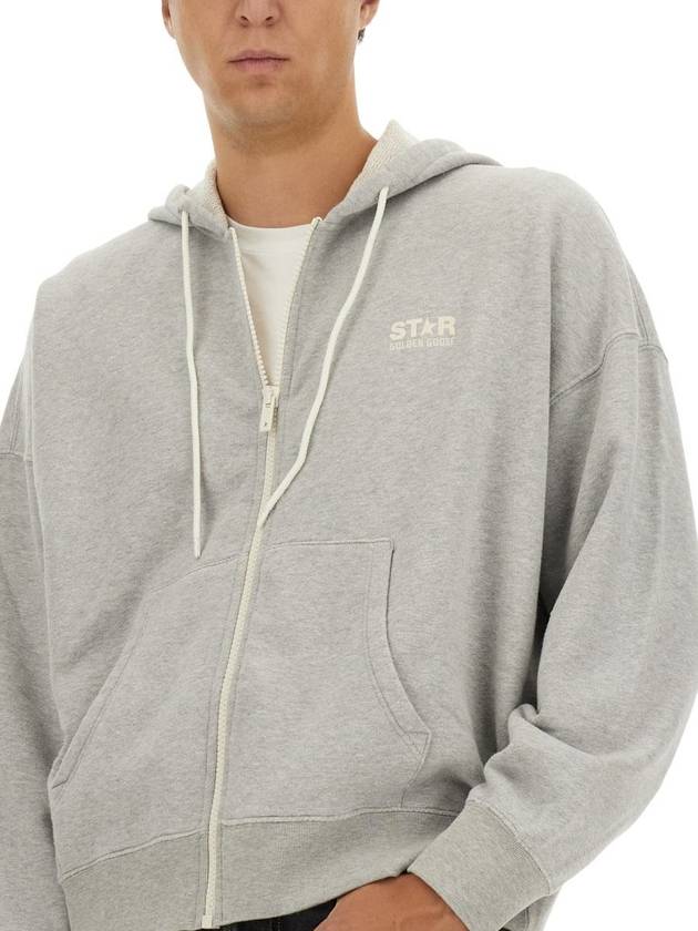 Star Logo Zip-Up Hoodie Melange Grey - GOLDEN GOOSE - BALAAN 5