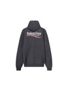 Embroidered Logo Cotton Hoodie Grey - BALENCIAGA - BALAAN 3