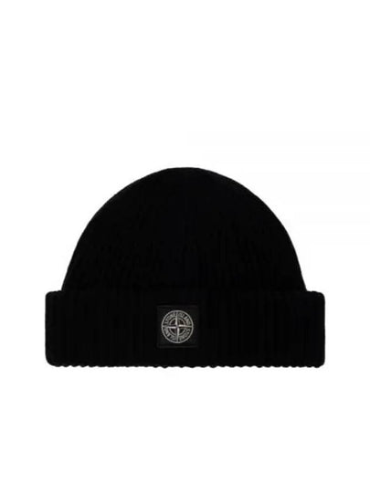 N22C3 Full Rib RWS Wool Beanie Black - STONE ISLAND - BALAAN 2