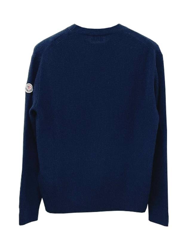 Logo Patch Wool Cashmere Knit Top Navy - MONCLER - BALAAN 4