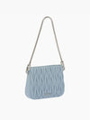 Sassy Matelasse Nappa Leather Shoulder Bag Blue - MIU MIU - BALAAN 3