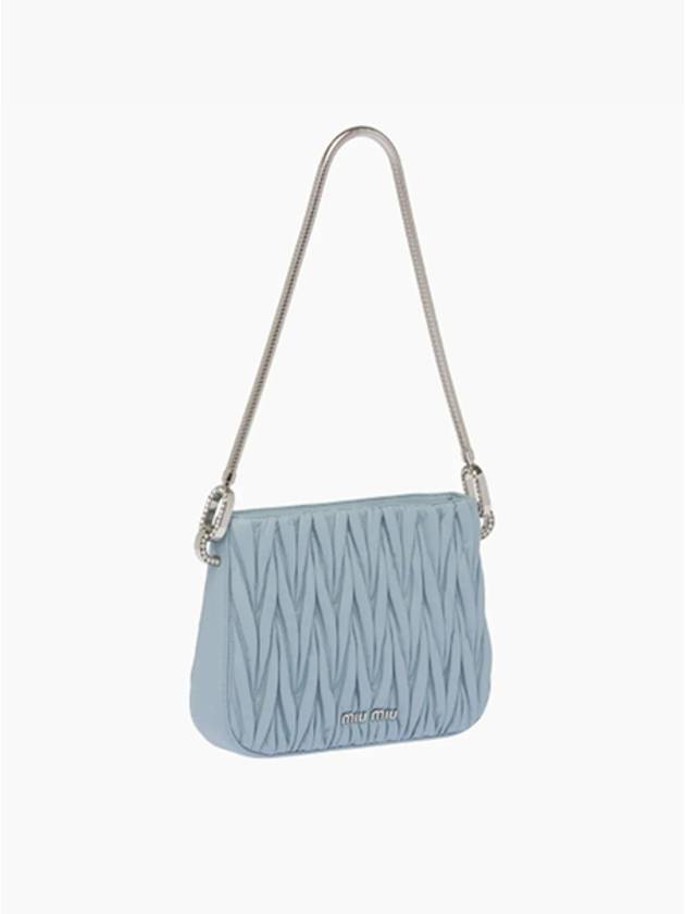 Women's Sassy Matelasse Shoulder Bag Blue - MIU MIU - BALAAN.