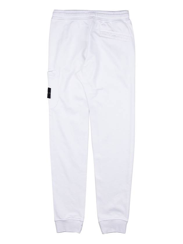 Men's Wappen Patch Cotton Fleece Track Pants White - STONE ISLAND - BALAAN 3