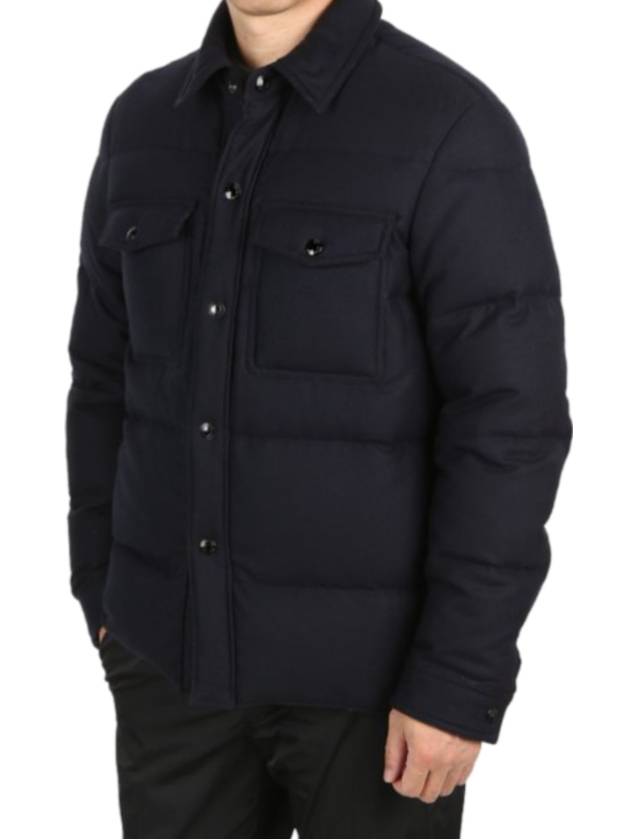 Light Cashmere Padded Shirt Jacket Navy - TOM FORD - BALAAN 1