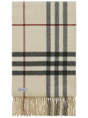 Check EKD Embroidered Reversible Cashmere Scarf Stone - BURBERRY - BALAAN 1