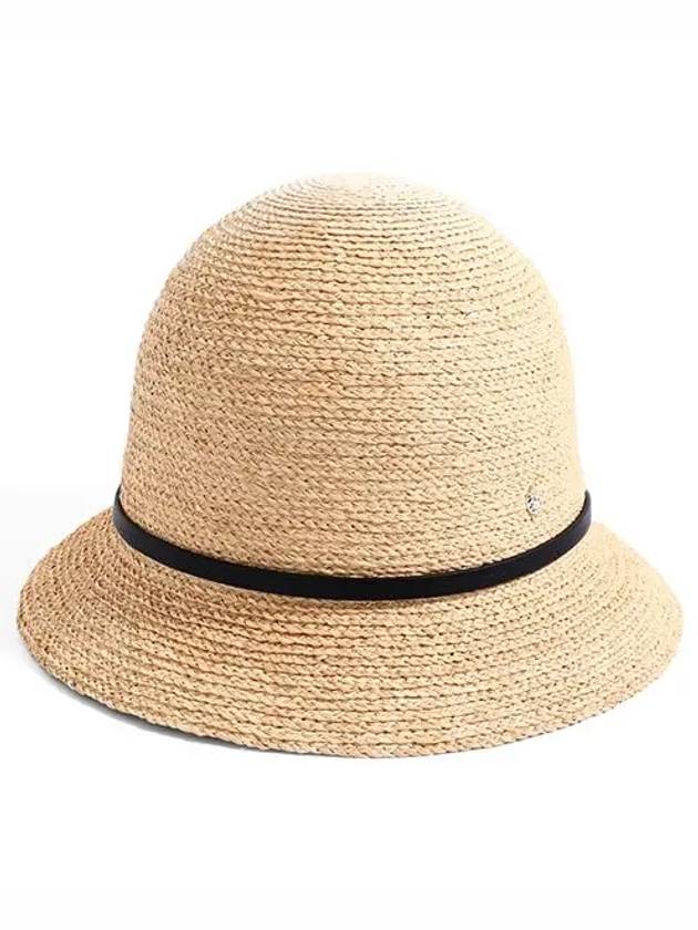 Bucket Hat HAT50172 NTBK Besa 6 Natural Black Leather Trim Cloche Women's Bucket Hat - HELEN KAMINSKI - BALAAN 2