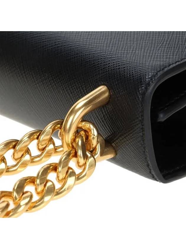 Saffiano Leather Chain Shoulder Bag Black - PRADA - BALAAN 10