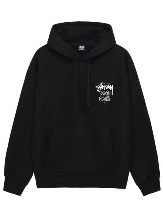 Tough Gear Cotton Hoodie Black - STUSSY - BALAAN 1