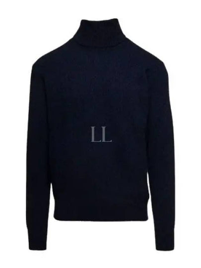 Heart Logo Cashmere Turtleneck Navy - AMI - BALAAN 2