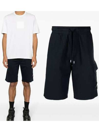 Light Fleece Utility Shorts Navy - CP COMPANY - BALAAN 2