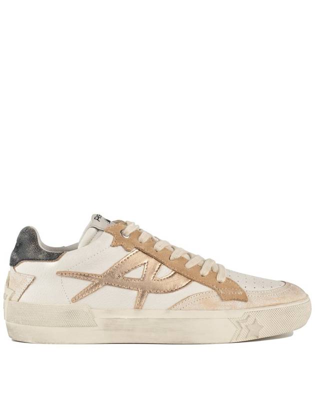 Ash Smooth Leather And Suede Sneakers With Gold Detailing - ASH - BALAAN 1