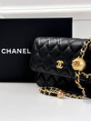 CC Logo Lambskin Cross Bag Black - CHANEL - BALAAN 5