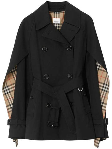 Tropical Gabardine Trench Jacket Black - BURBERRY - BALAAN 1