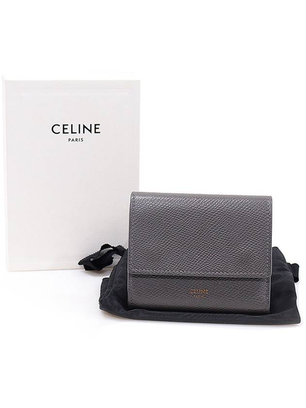 Celine 10B573BEL Gray Grain Calfskin 3 Stage Tri Fold Small Bicycle Wallet - CELINE - BALAAN 2