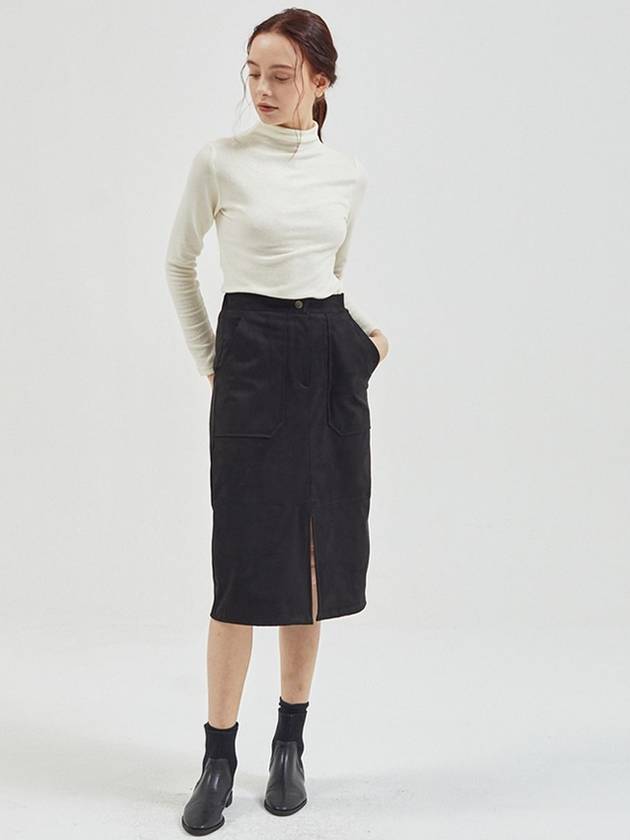 Suede H Banding Skirt Black - MANAVIS7 - BALAAN 3