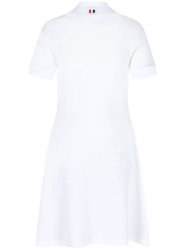 Women's Logo Patch Tennis Flare Short Dress White - THOM BROWNE - BALAAN 4