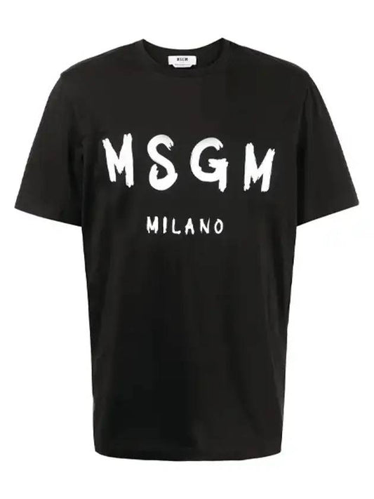 Logo Short Sleeve T-Shirt Black - MSGM - BALAAN 1