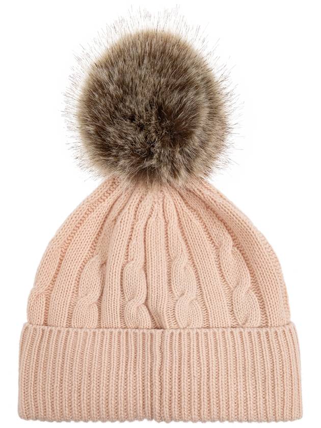 Moncler Hat With Pom-pom, Women's, Pink - MONCLER - BALAAN 3