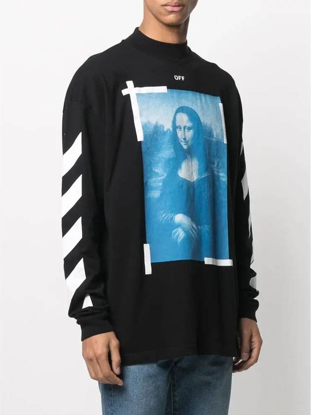 Mona Lisa Mock Neck Long Sleeve T-Shirt Black - OFF WHITE - BALAAN 3