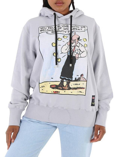 Women's 1952 Genius Olivia Graphic Hooded Top Gray - MONCLER - BALAAN 2