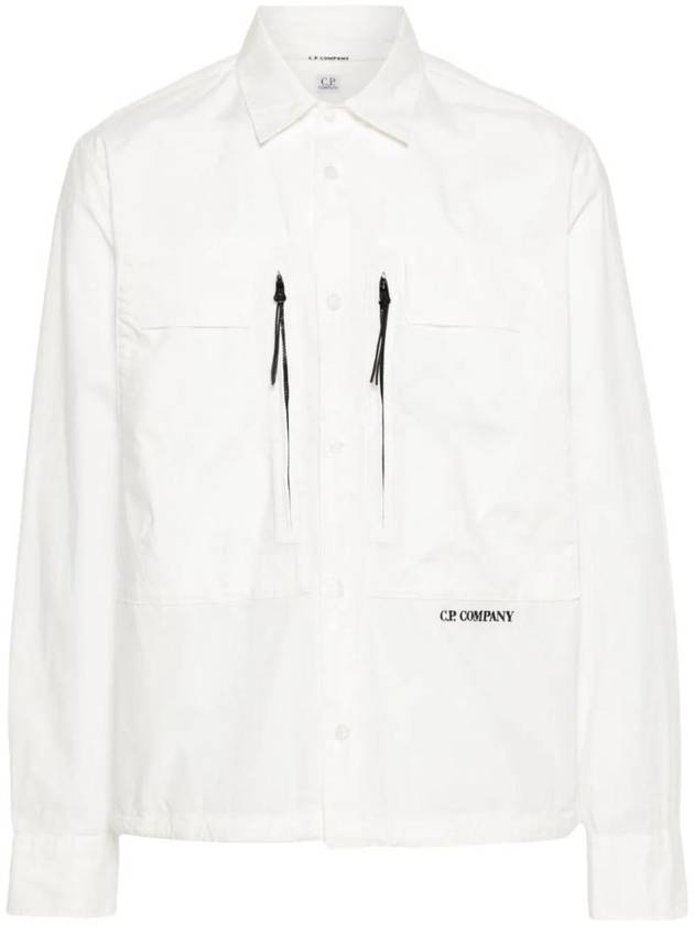 Cotton Popeline Over Long Sleeve Shirt White - CP COMPANY - BALAAN 1