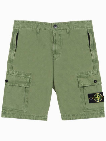 Men's Wappen Patch Pocket Bermuda Cargo Shorts Khaki - STONE ISLAND - BALAAN 1