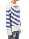 Striped Cotton Long Sleeve T-Shirt Blue White - SAINT JAMES - BALAAN 4