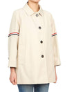 Waterproof Cotton Twill Striped Armband Cropped Car Coat Khaki - THOM BROWNE - BALAAN 8