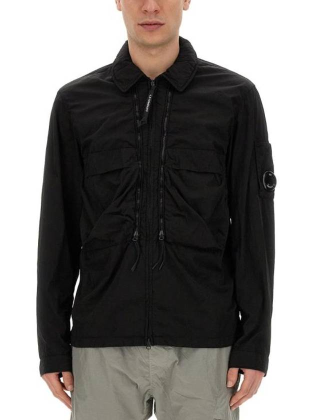 Chrome-R Hooded Over Long Sleeve Shirt Black - CP COMPANY - BALAAN 2