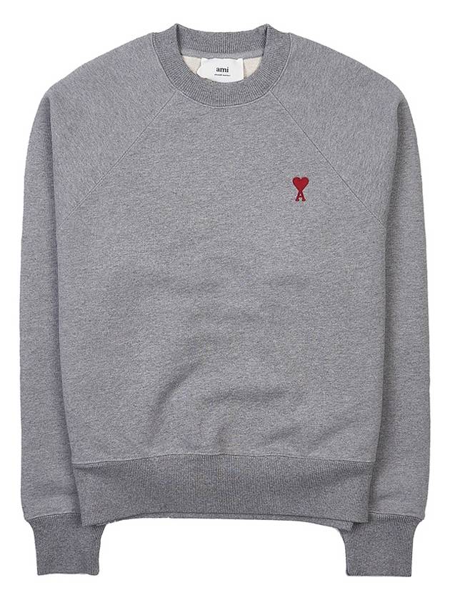 Small Heart Logo Sweatshirt Grey - AMI - BALAAN 2