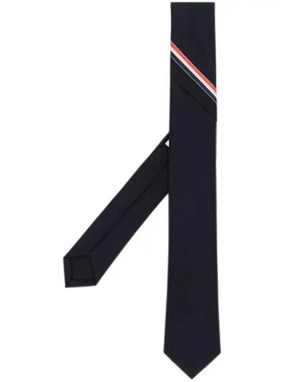 Three Stripes Classic RWB Selvedge Super 120 Count Wool Tie Navy - THOM BROWNE - BALAAN 2