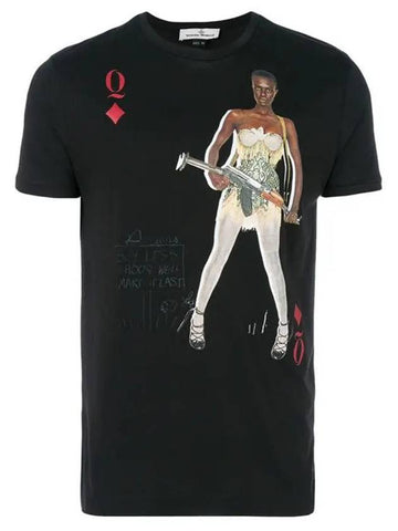 Vivien ORB Logo Queen Diamond Printing T Shirt S25GC0383 900 - VIVIENNE WESTWOOD - BALAAN 1