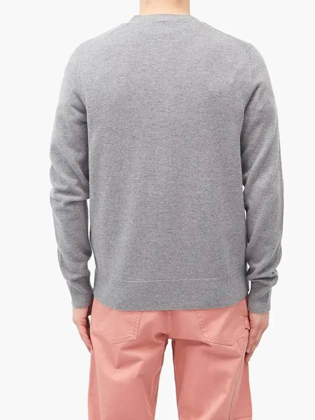 Keve Keve face logo applique gray wool cardigan - ACNE STUDIOS - BALAAN 3