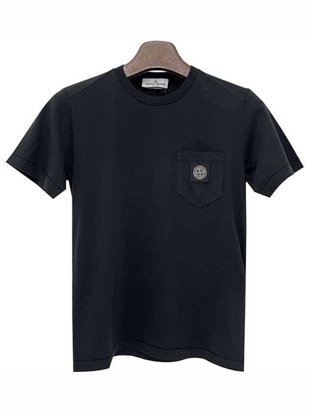 Kids Compass Patch Short Sleeve T-Shirt Black - STONE ISLAND - BALAAN 2