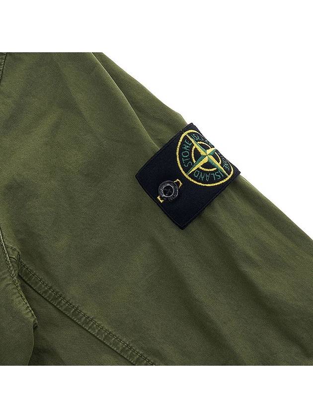 Wappen Patch Old Treatment Hooded Zip Up Olive Green - STONE ISLAND - BALAAN 6