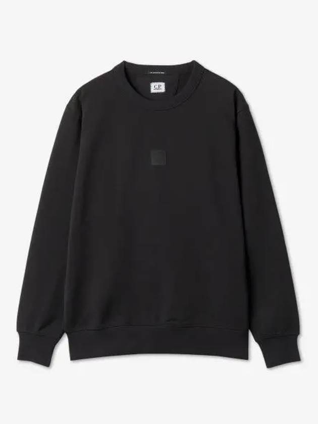 Logo Patch Cotton Sweatshirt Black - CP COMPANY - BALAAN 2