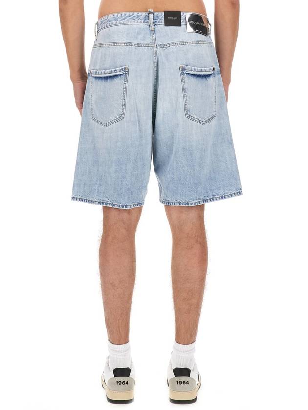 Palm Beach Wash Denim Shorts Light Blue - DSQUARED2 - BALAAN 3