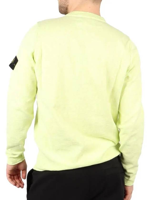 Compass Badge Ribbed Cotton Knit Top Lemon - STONE ISLAND - BALAAN 3