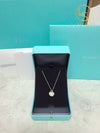 Used luxury goods Lewis It 18K rose gold silver double heart tag pendant mini necklace - TIFFANY & CO. - BALAAN 7