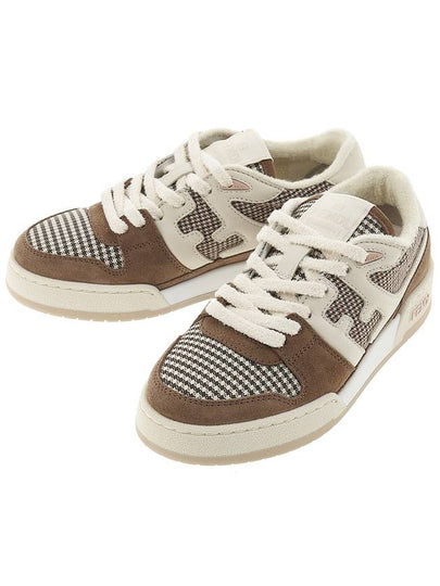 FF Logo Low-Top Sneakers Brown - FENDI - BALAAN 2